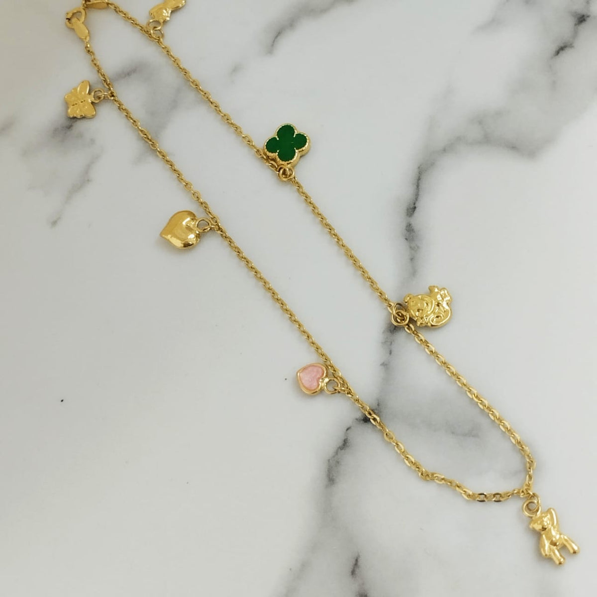 Tobillera Rolon Con Mini Dijes 25cm /3.35/gr ID: 2621