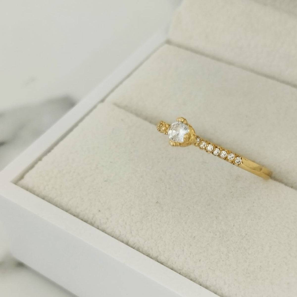 Anillo Solitario Circon Blanco T7 /1.6/gr ID: 2706