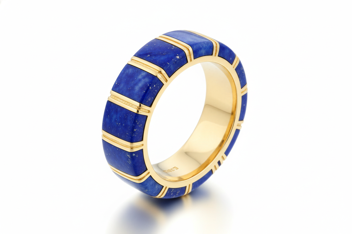 Anillo en oro 18k con incrustaciones en lapislázuli